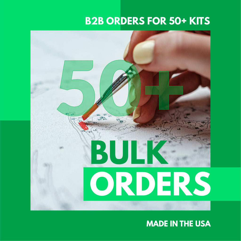 B2B Bulk Order. Custom Paint by Number Kit. Stretched or Rolled. 50+ kits